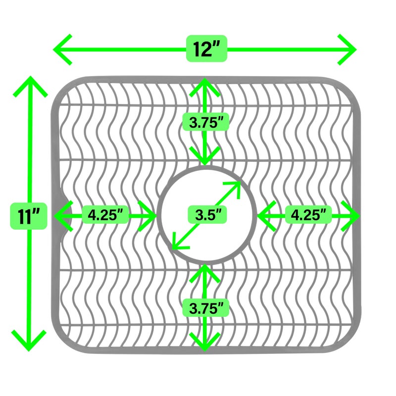 DecorRack 2 Sink Protectors for Kitchen Sink, Plastic 12"" x 11"" Dish Rack, Protect Sink from Stains, Damage, Scratches, Dishwasher Safe Grid Mat for Kitchen (2 Pack, Gray) - Image 2